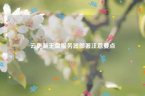 云更新无盘服务器部署注意要点